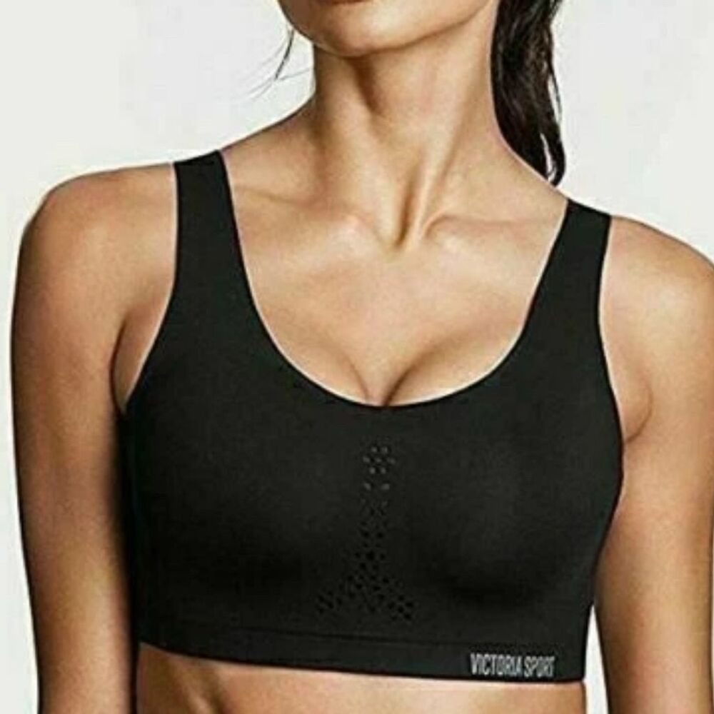 Victoria's Secret Women's Sports Bra 32D Black Crossback Wireless